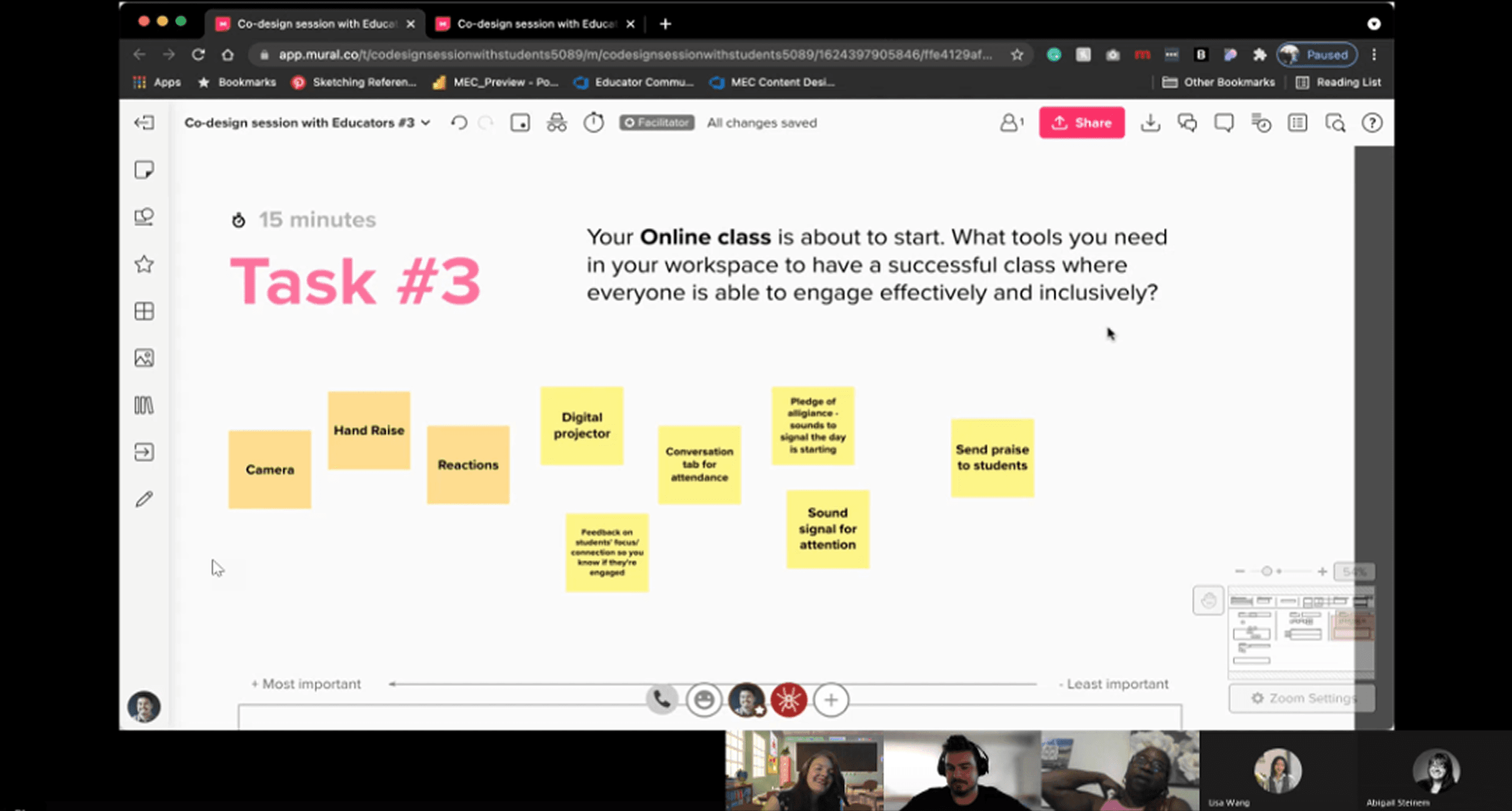 Co-design session with educators